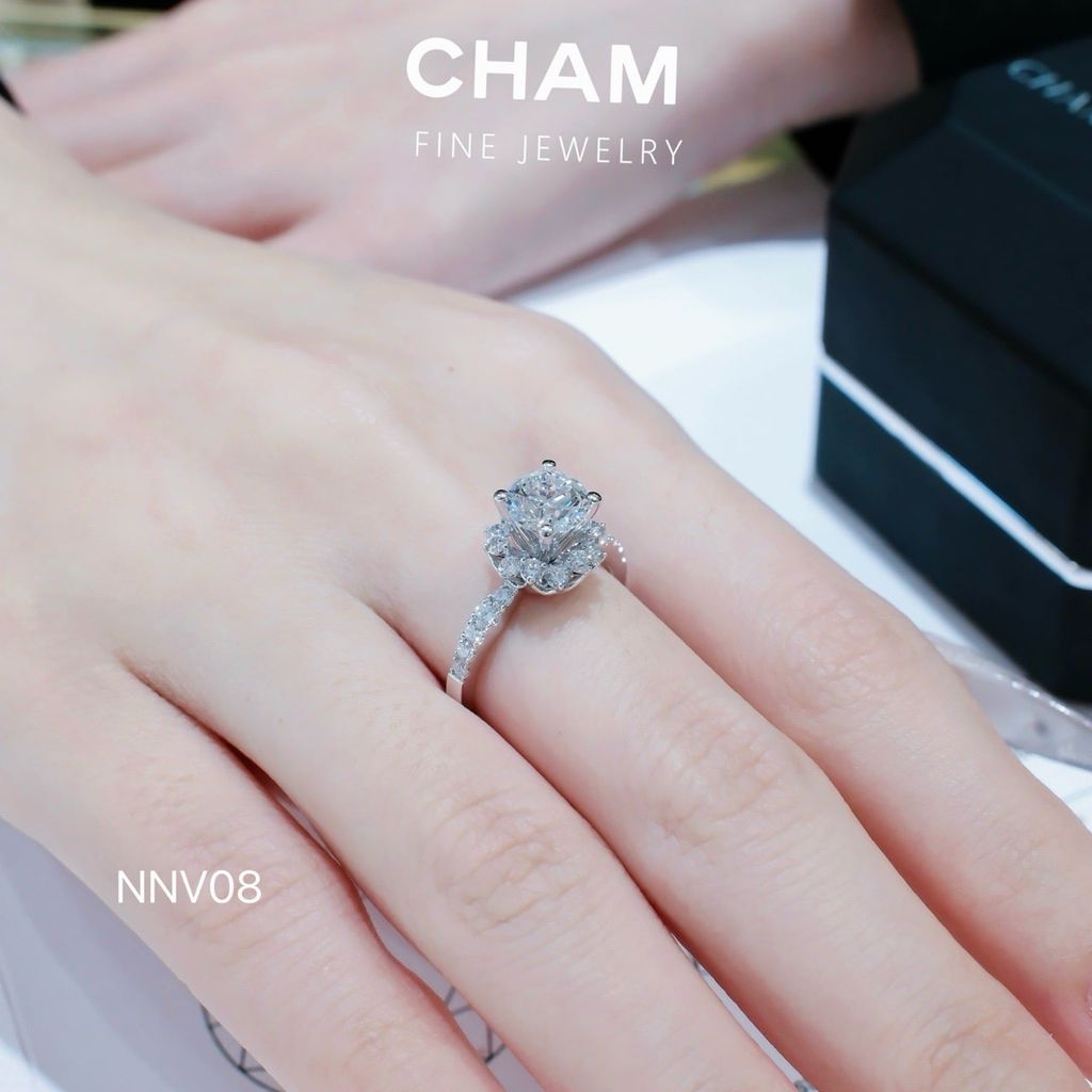 Nhẫn Nữ NNV08 Chủ 6.3mm Vàng 10k Kim Cương Lab Grown Diamond