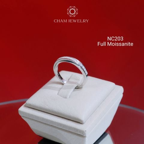 Nhẫn NC203 CHAM JEWELRY, Nhẫn Nửa Hàng Đá Full Moissanite (Barcode OCNN28)