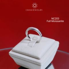 Nhẫn NC203 CHAM JEWELRY, Nhẫn Nửa Hàng Đá Full Moissanite (Barcode OCNN28)