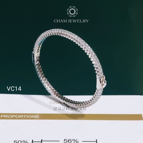 Vòng Tay VC14 CHAM JEWELRY, Vòng Full Moissanite Đá 2.0mm (Barcode OCV14).