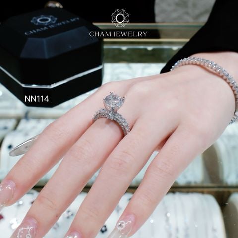 Nhẫn CHAM JEWELRY NN114, Chủ 9.0mm (Barcode CN7650)