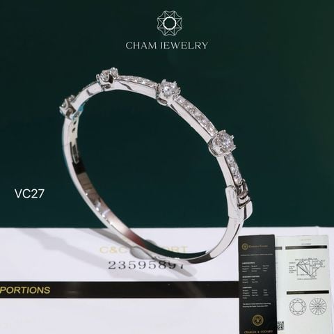 Vòng Tay VC27 CHAM JEWELRY, Vòng Tay Kiểu Full Moissanite C&C (OCV26).