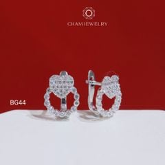 Hoa Tai CHAM JEWERLY BG44. Hoa Tai Tim Vòng Tấm (Barcode TBG400)
