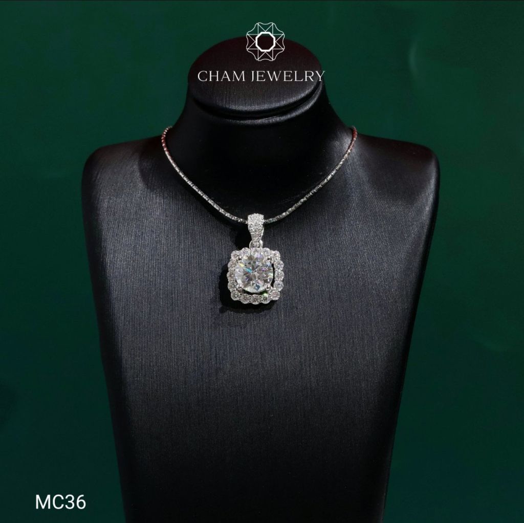 Mặt Dây Chuyền MC36 CHAM JEWELRY , Chủ 8.0mm Moissanite C&C (C-OCM18)