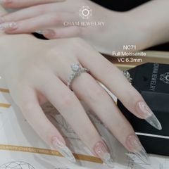 Nhẫn NC71 CHAM JEWELRY, Full Kim Cương Moissanite, Chủ 6.3mm (Barcode ONNU81)