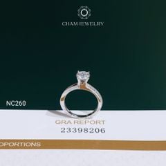 Nhẫn NC260 CHAM JEWELRY, Nhẫn Full Đá Moissanite Chủ 6.0mm (Barcode TVM176)
