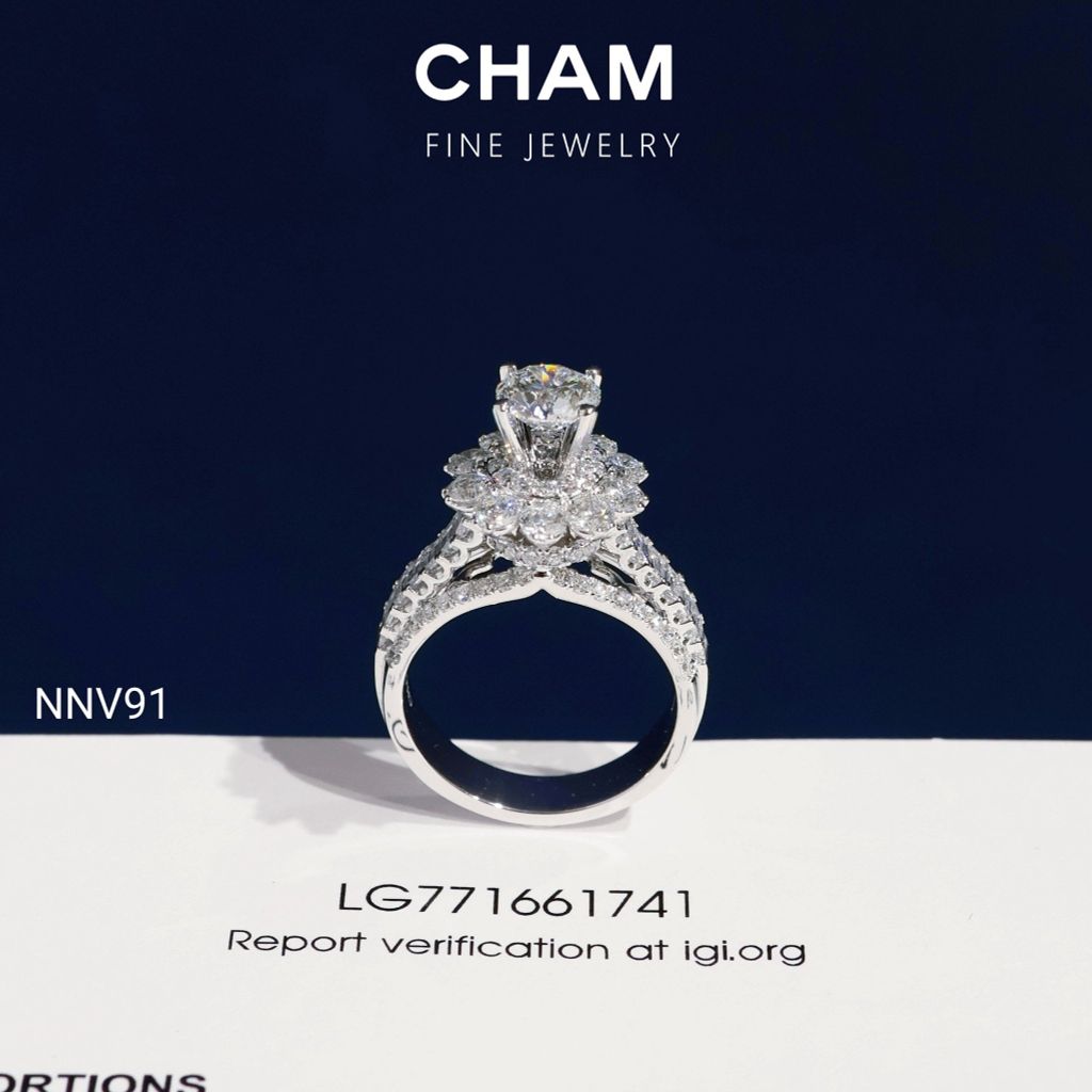 Nhẫn Nữ NNV91 Vàng 10k Chủ 6.0mm Kim Cương Lab Grown Diamond (Barcode DNU25)