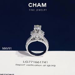 Nhẫn Nữ NNV91 Vàng 10k Chủ 6.0mm Kim Cương Lab Grown Diamond (Barcode DNU25)