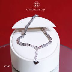 Lắc Tay CHAM JEWELRY LT272, Lắc Lá Vuông Bản 4.0mm ( Barcode TLBC622)