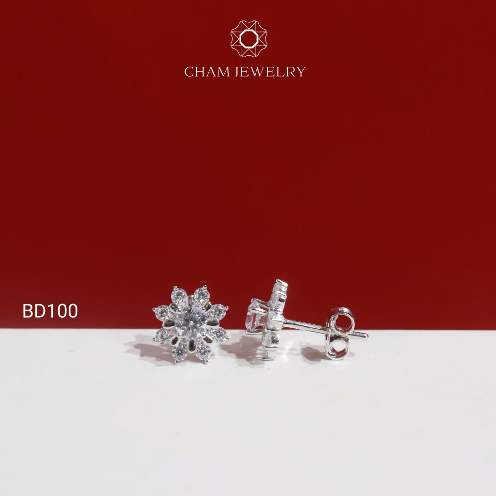 Hoa Tai BD100 CHAM JEWELRY , Chủ 4.0mm ( Barcode TBD1652).