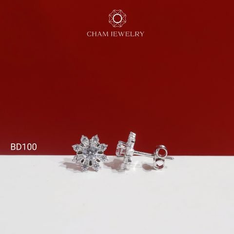 Hoa Tai BD100 CHAM JEWELRY , Chủ 4.0mm ( Barcode TBD1652).
