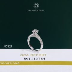 Nhẫn NC121 CHAM JEWELRY, Full Đá Moissanite Chủ 5.4mm (Barcode OHN11)