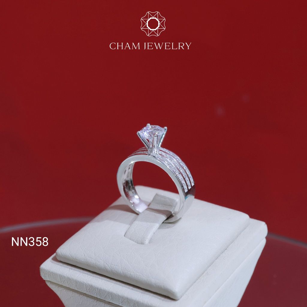 Nhẫn Nữ NN358 CHAM JEWELRY, Chủ 6.0mm (Barcode TNN1038- TNN1318)