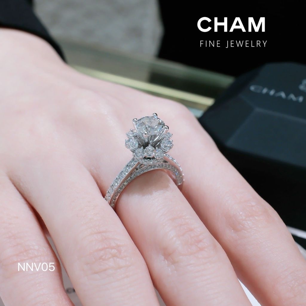 Nhẫn Nữ NNV05 Chủ 6.3mm D VVS2 Vàng 10k Kim cương Lab-grown