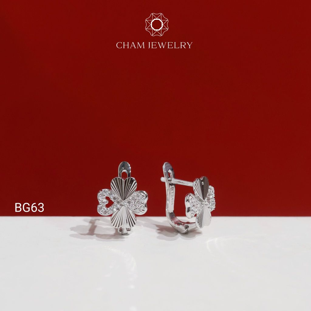 Hoa Tai BG63 CHAM JEWELRY, Hoa Tai Trái Tim Kiểu (Barcode TBG1128).