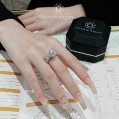 Nhẫn NC79 CHAM JEWELRY, Full Moissanite Chủ 7.2mm (Barcode ONNU110)
