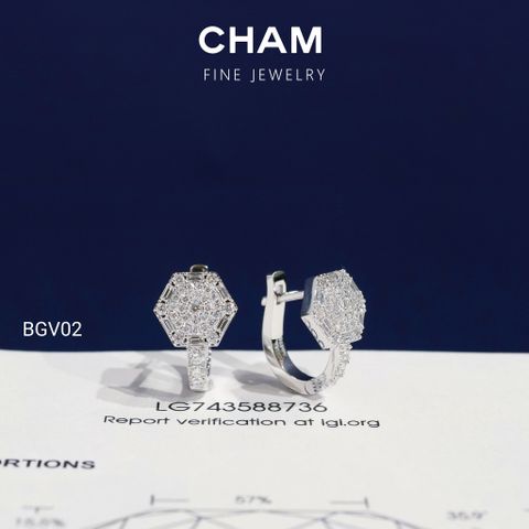 Hoa Tai BGV02 Vàng 10k Kim Cương Lab Grown Diamond