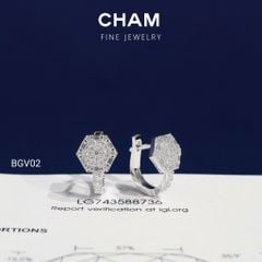 Hoa Tai BGV02 Vàng 10k Kim Cương Lab Grown Diamond