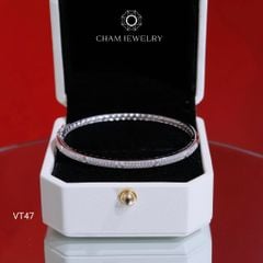 Vòng Tay VT47 CHAM JEWELRY, Vòng Cariter Full Đá, Bản 3.0mm (Barcode CV5849)