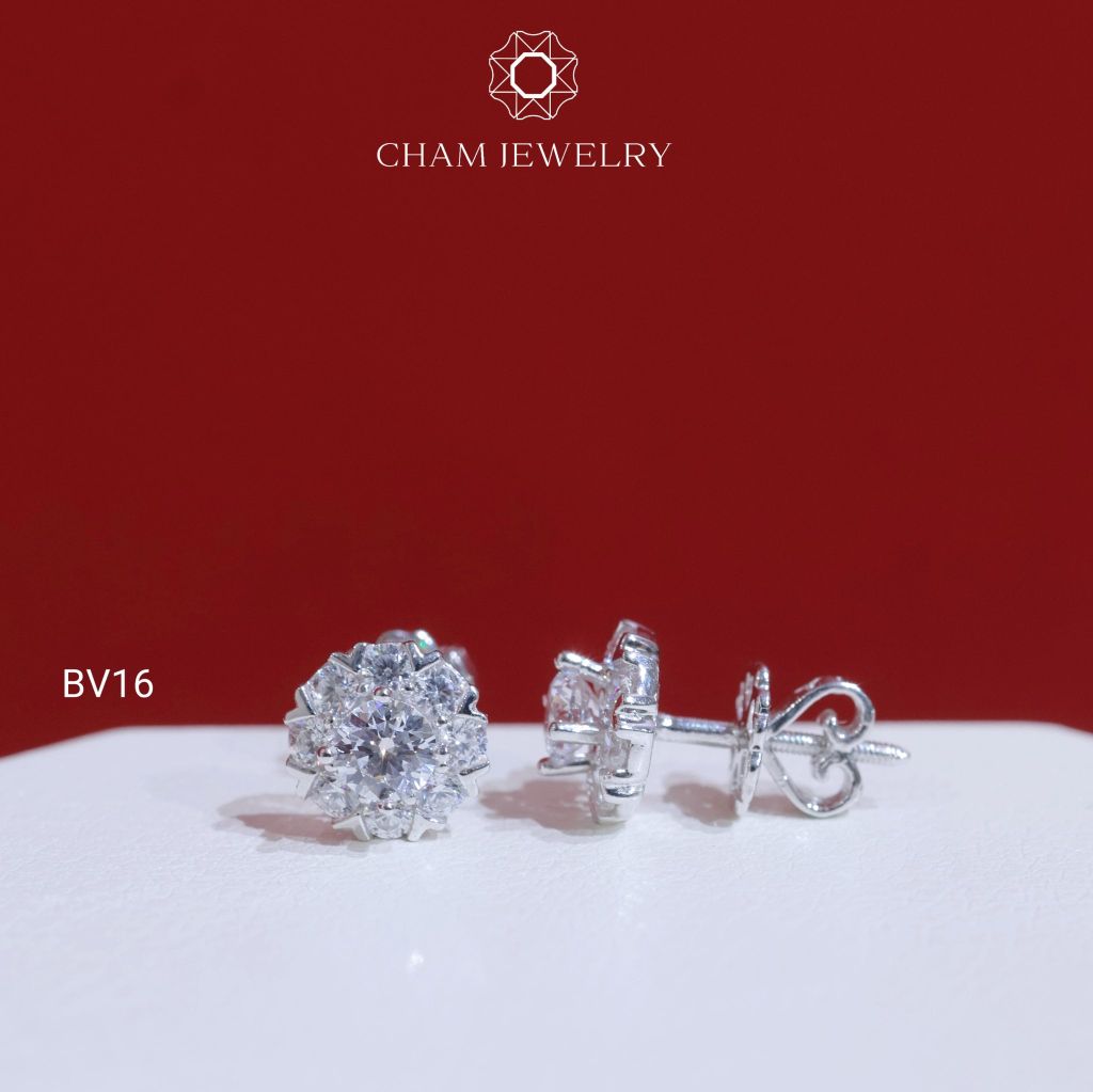Hoa Tai CHAM JEWERLY BV16, Chủ 4.0mm (Barcode TBV468)