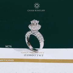 Nhẫn NC76 CHAM JEWELRY, Full Moissanite Chủ 6.3mm (Barcode ONNU105)