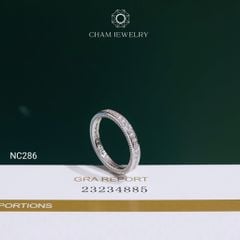 Nhẫn NC286 CHAM JEWELRY, Nhẫn Full Đá Moissanite Bản 2.5mm(Barcode OCNN82)
