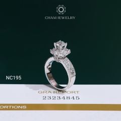 Nhẫn NC195 CHAM JEWELRY, Full Đá Moissanite Chủ 5.5mm (Barcode OCNN24).