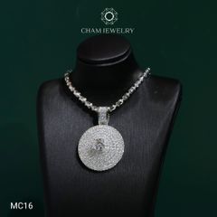 Mặt Dây Chuyền MC16 CHAM JEWELRY , Chủ 6.0mm Full Moissanite Cao Cấp (Barcode OPM02).
