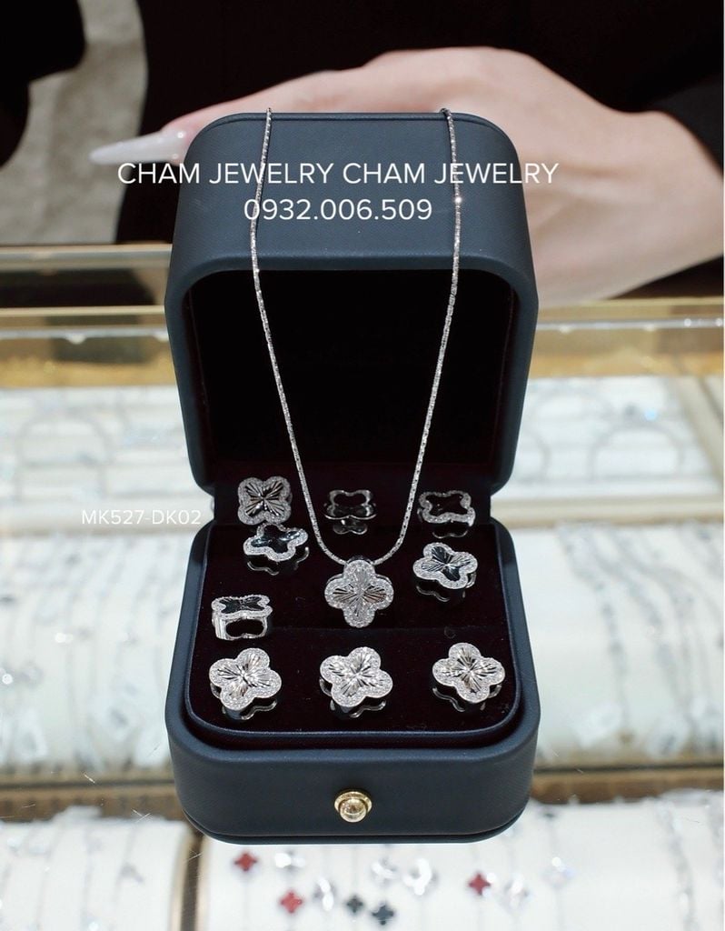 Dây Chuyền MK527-DK02 45cm CHAM JEWELRY, Mặt Cỏ 4 Lá 12mm.