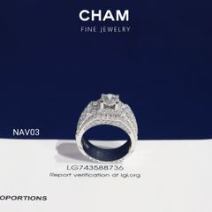 Nhẫn Nam NAV03 Chủ 6.8mm Vàng 10k Kim cương Lab-grown