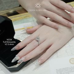 Nhẫn NC54 CHAM JEWELRY, Full Kim Cương Moissanite Chủ 5.4mm (Barcode ONNU48).