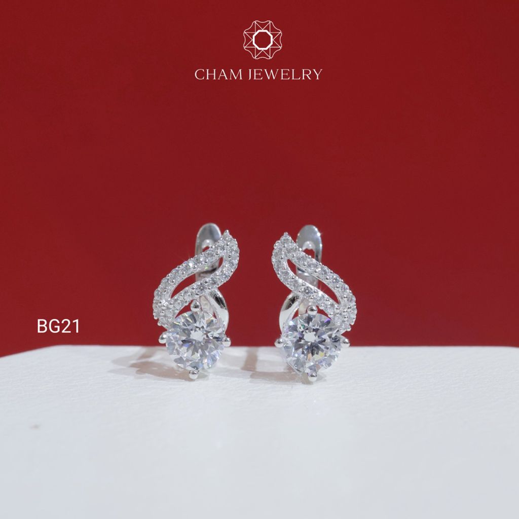 Hoa Tai BG21 CHAM JEWELRY, Chủ 5.5mm (Barcode TBG854).