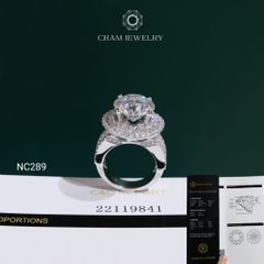 Nhẫn NC289 CHAM JEWELRY, Đá Moissanite C&C 12.0mm (Barcode OCNN131)