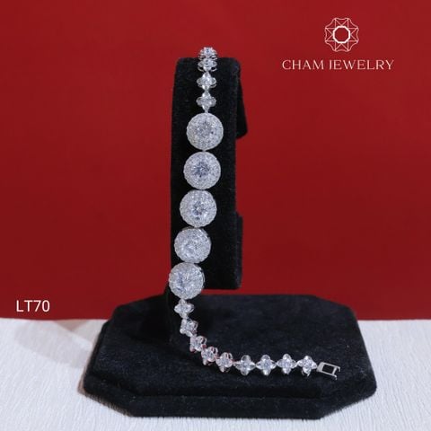 Lắc Tay LT70 CHAM JEWELRY, Lắc Tay Xoàn Tròn Chủ 5.5mm (Barcode TLT1357).