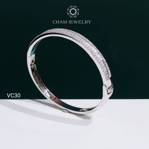 Vòng Tay VC30 CHAM JEWELRY, Vòng Tay Nửa Hàng Đá Full Moissanite C&C (OCV21).