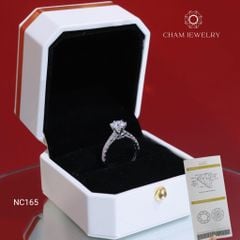 Nhẫn NC165 CHAM JEWELRY, Full Đá Moissanite, Chủ 6.3mm (Barcode OCNN06)