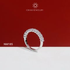 Nhẫn NM185 CHAM JEWELRY, Full Nửa Hàng Đá 2.5mm (Barcode TNT898).