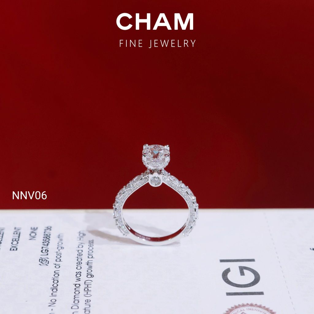 Nhẫn Nữ NNV06 Chủ 6.3mm Vàng 10k Kim Cương Lab Grown Diamond