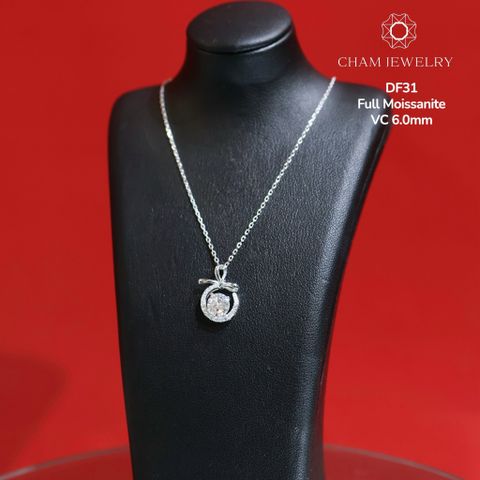 Dây Chuyền CHAM JEWELRY DF31, Moissanite Chủ 6.0mm (Barcode CDM186).