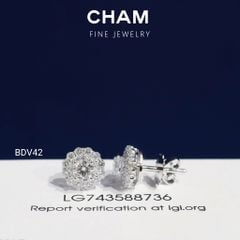Hoa Tai BDV42 Vàng 10k Chủ 4.0mm Kim Cương Lab Grown Diamond