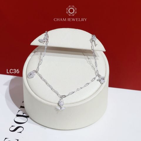 Lắc Chân CHAM JEWELRY LC36 , Lắc Cham Charm Hoa ( Barcode NLCY4)