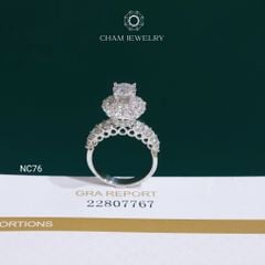 Nhẫn NC76 CHAM JEWELRY, Full Moissanite Chủ 6.3mm (Barcode ONNU105)