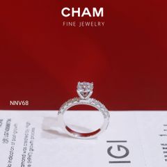 Nhẫn Nữ NNV68 Vàng 10k Chủ 6.3 Kim Cương Lab Grown Diamond