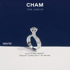 Nhẫn Nữ NNV90 Vàng 10k Chủ 6.3mm Kim Cương Lab Grown Diamond (Barcode DNU22)
