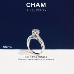 Nhẫn Nữ NNV66 Vàng 10k Chủ 6.3mm Kim Cương Lab Grown Diamond (Barcode DNU02)