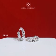 Hoa Tai BK49 CHAM JEWELRY, Hoa Tai Kim Tiền Bản 3.0mm (Barcode TBK251).