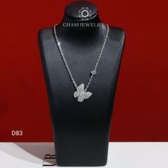 Dây Chuyền D83 CHAM JEWELRY, Dây Liền Mặt Bướm Full Đá Bản 12.0mm (Barcode TDKM585)