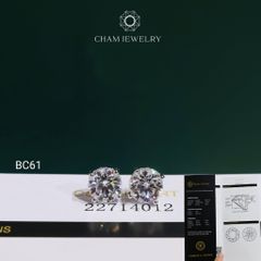 Hoa Tai CHAM JEWELRY BC61, Hoa Tai Full Moissanite C&C (Barcode OHB03-C-OCB61)