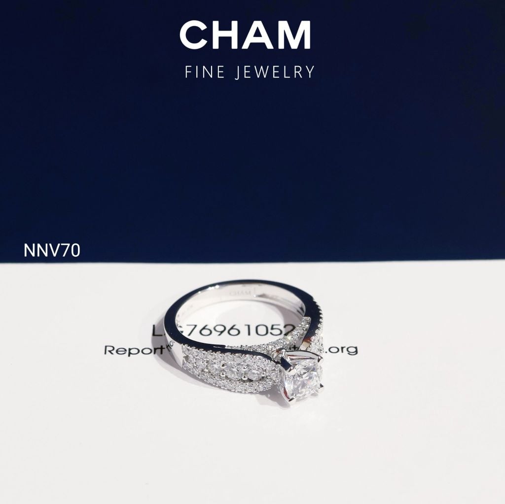 Nhẫn Nữ NNV70 Vàng 10k Chủ 5.4mm Kim Cương Lab Grown Diamond (Barcode DNU11)