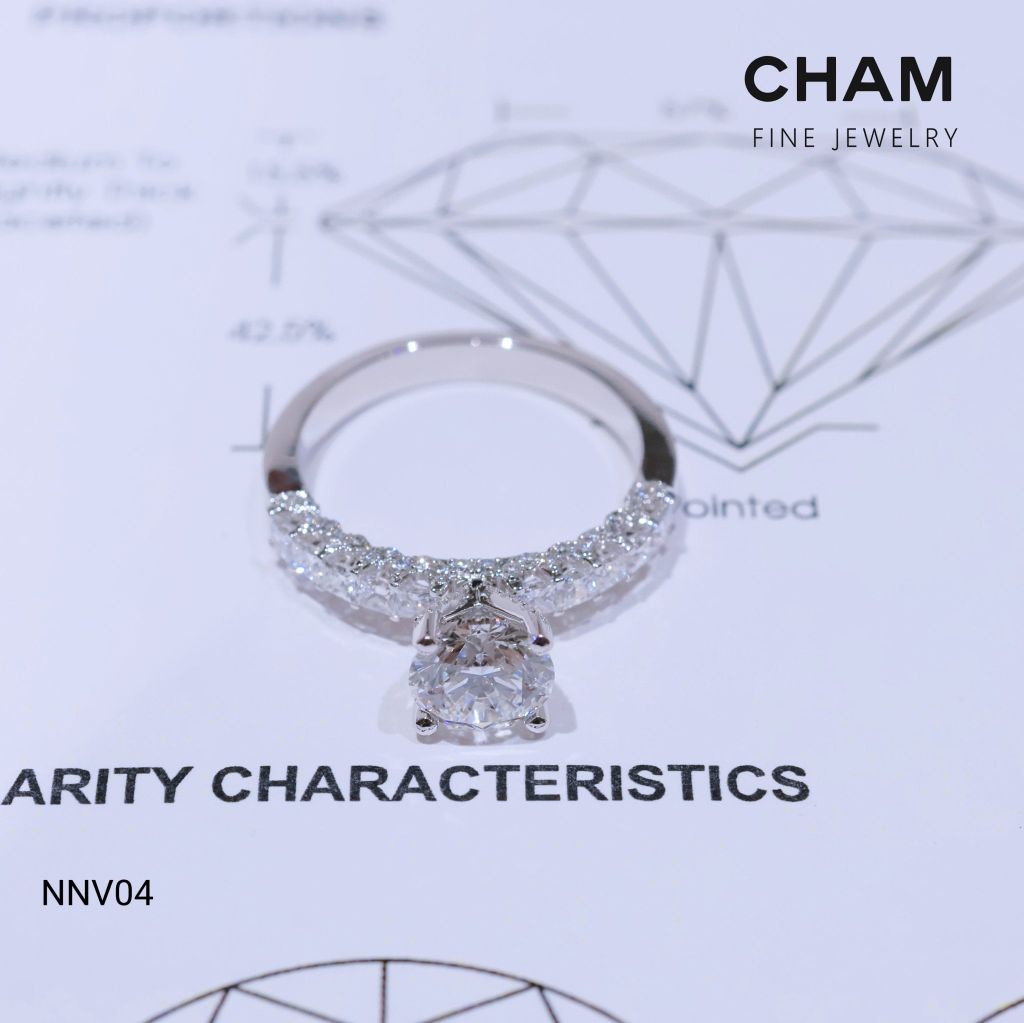 Nhẫn Nữ NNV04 Chủ 6.3mm D VVS1 Vàng 10k Kim cương Lab-grown